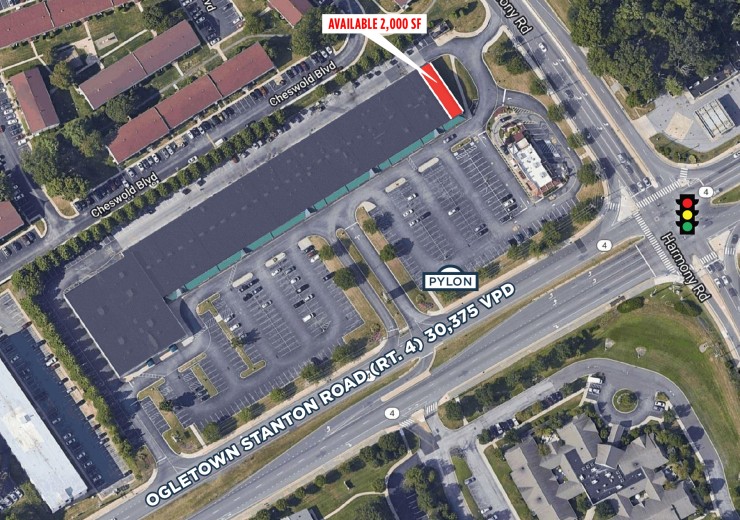 Harmony Plaza  |  4102 Ogletown Stanton Rd  |  Newark, DE  |  Retail, Strip Center  |  6,000 SF For Lease  |  2 Spaces Available
